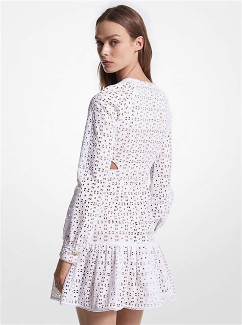 michael kors cut out dress|Cotton Eyelet Cutout Mini Dress .